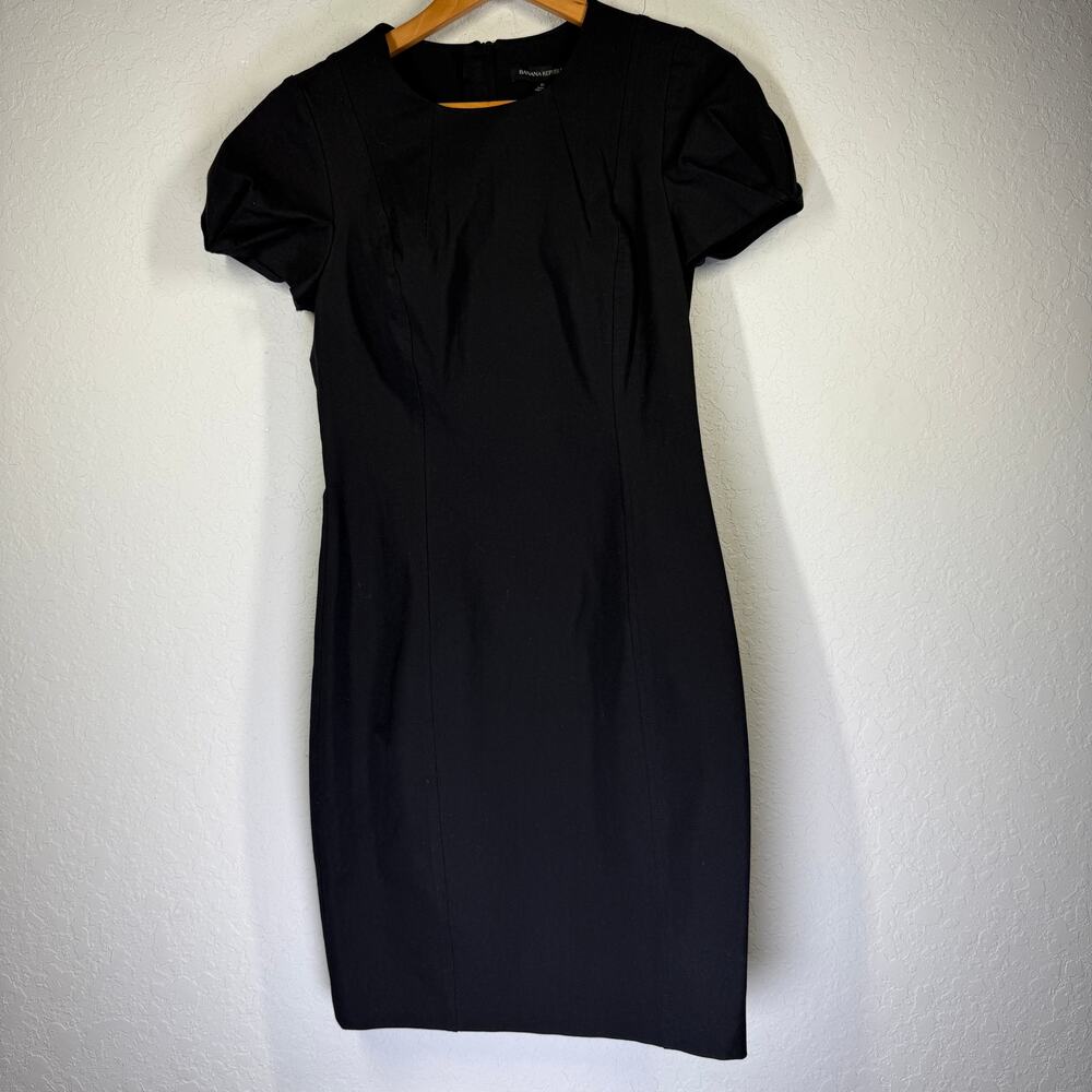 Women's Banana Republic Black Short Sleeve Shift Dress Size 6 NEW